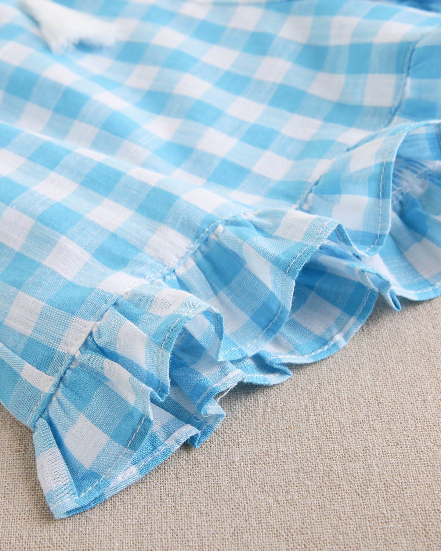 Turquoise Gingham Check Shorts