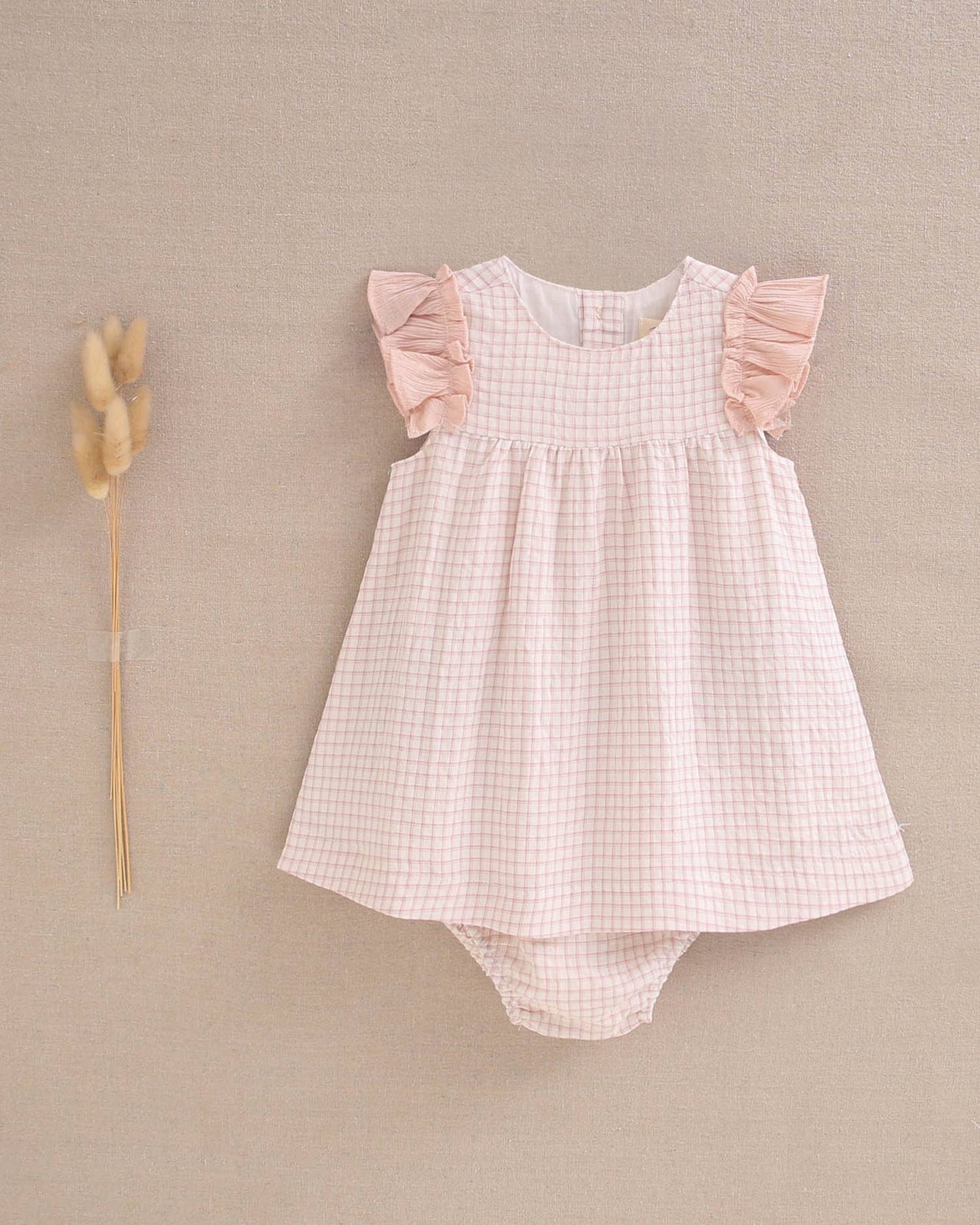 Pink Ruffled Dress With Panties
