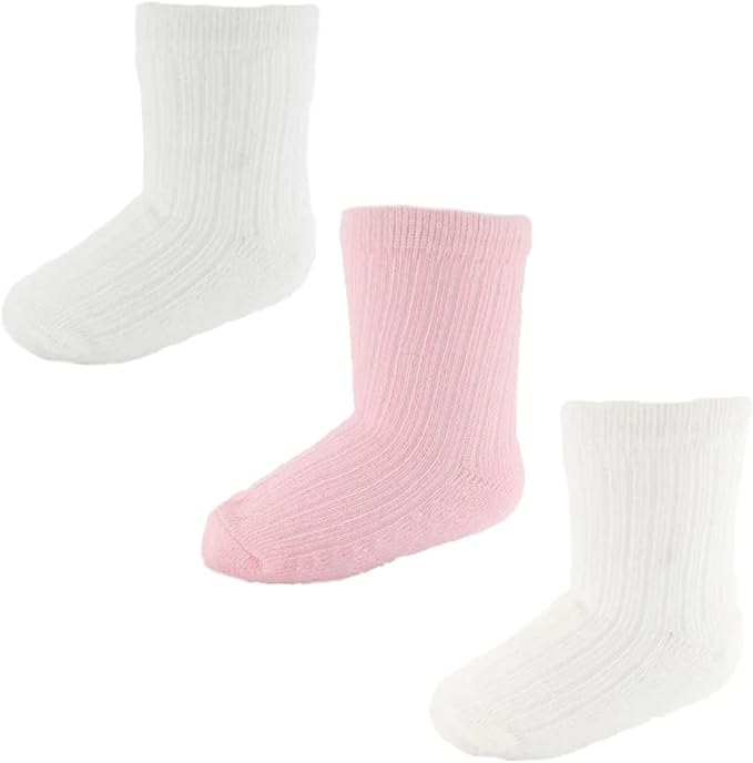 Pink Trio Pique Ribbed Ankle Socks