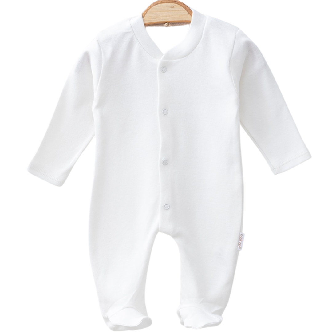 White Organic Cotton Baby Sleepsuit