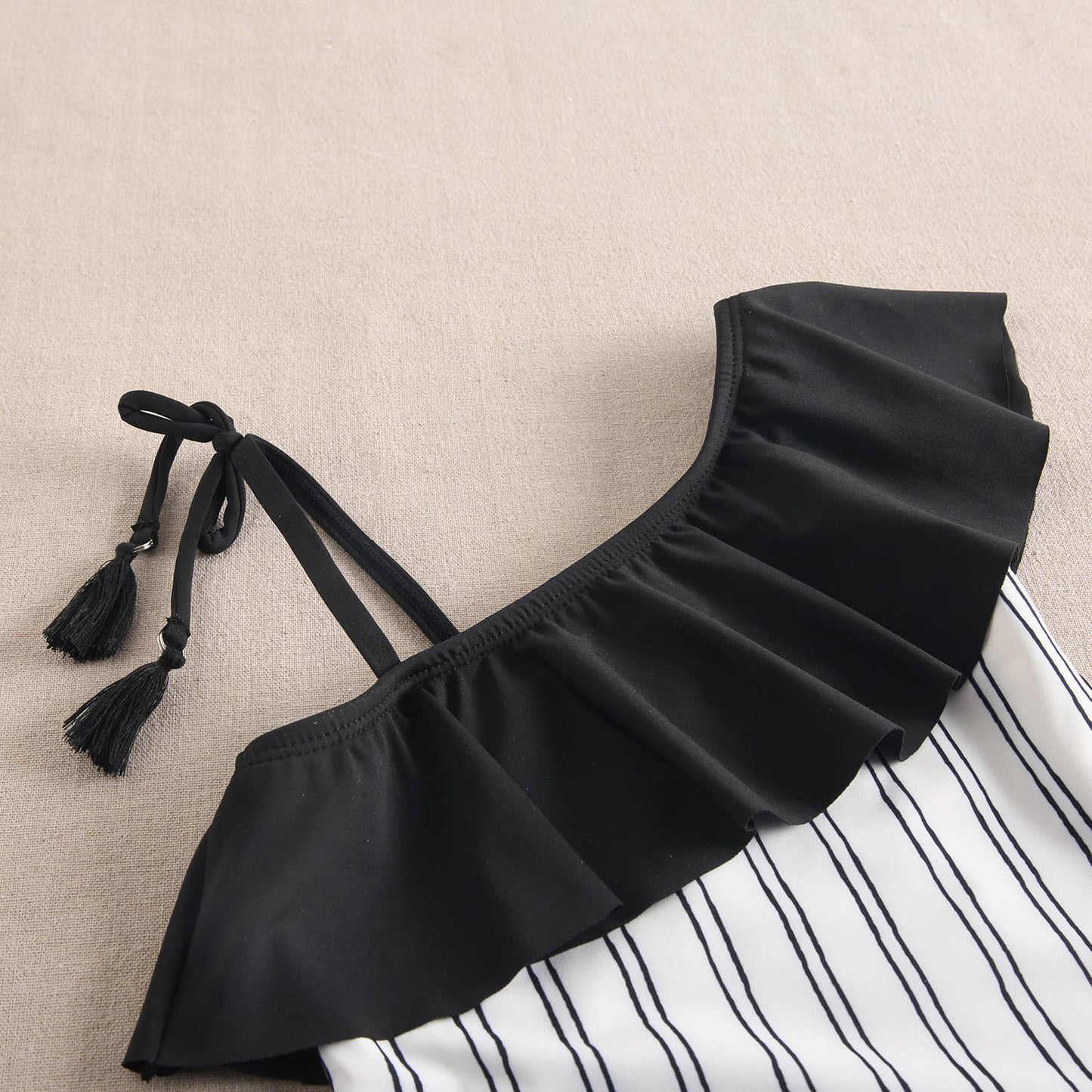 Black & White Stripe Swimsuit
