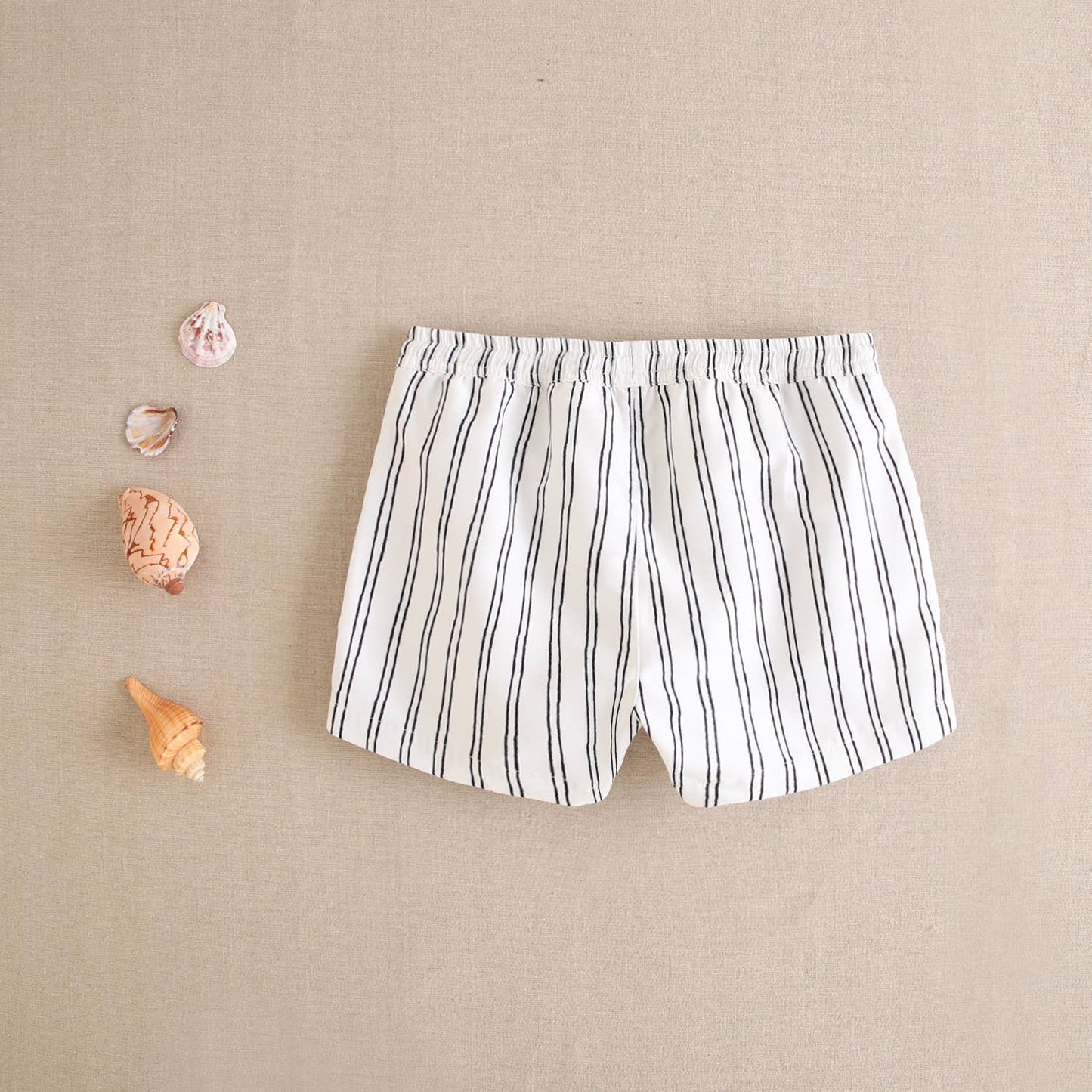 Black & White Stripes Swim Shorts