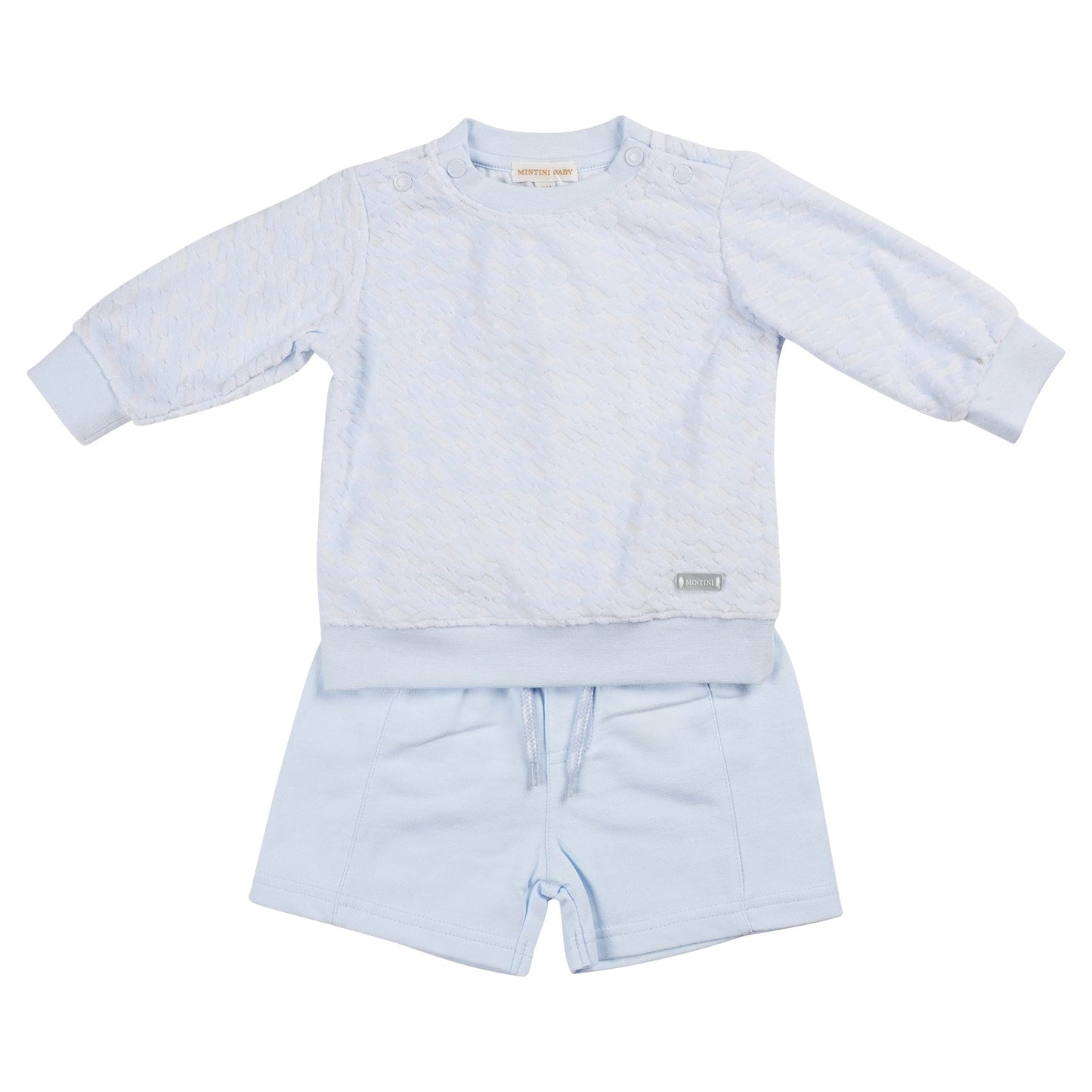 Blue Velour Sweatshirt & Short Set