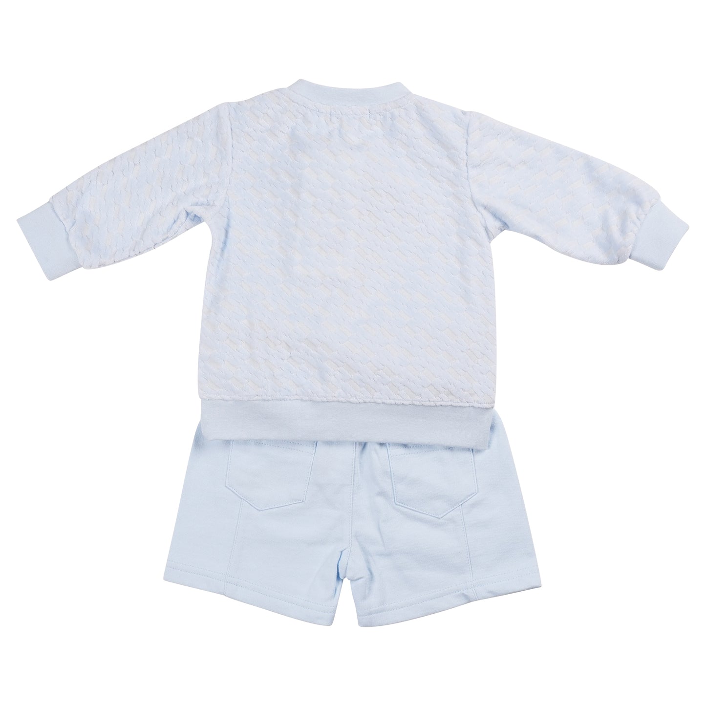 Blue Velour Sweatshirt & Short Set