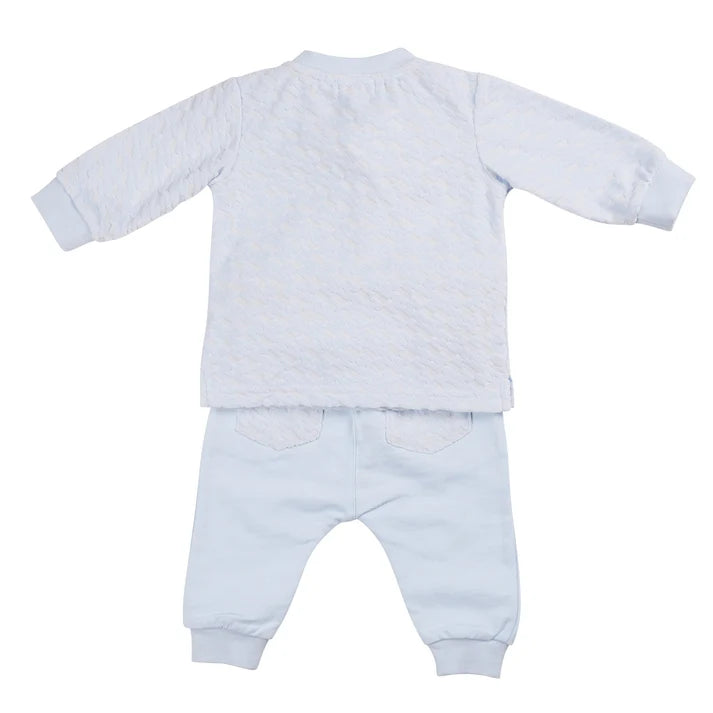 Blue Velour 2-Piece Tracksuit