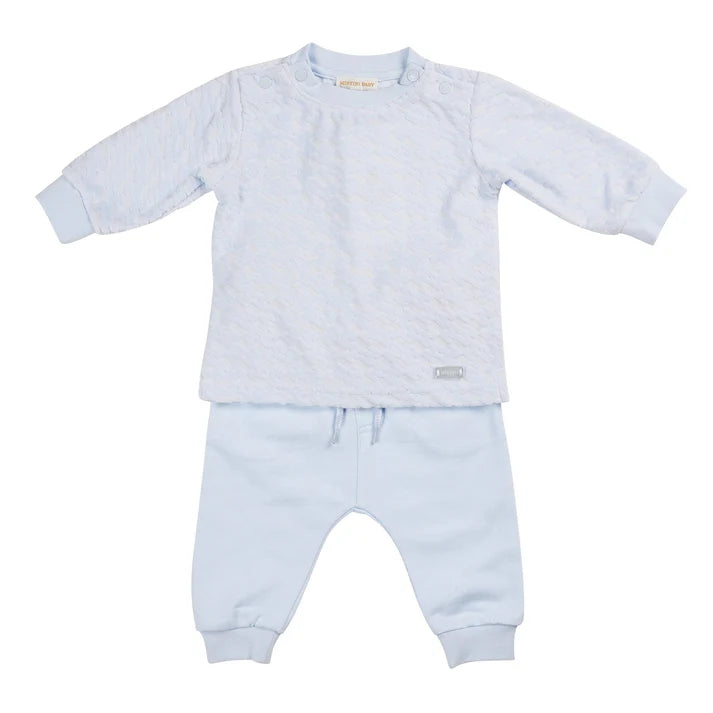 Blue Velour 2-Piece Tracksuit