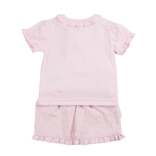 Pink Velour Top & Short Set