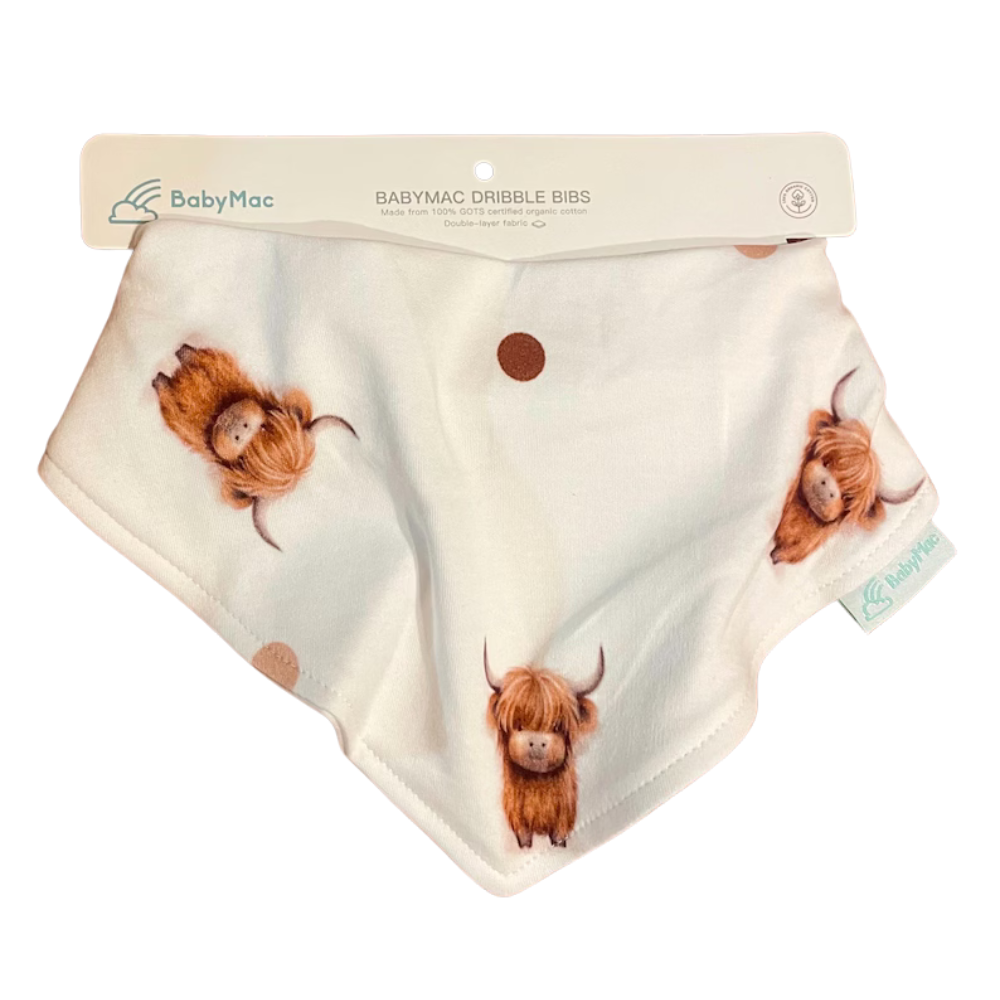 Highland Cow Baby Dribble Bib
