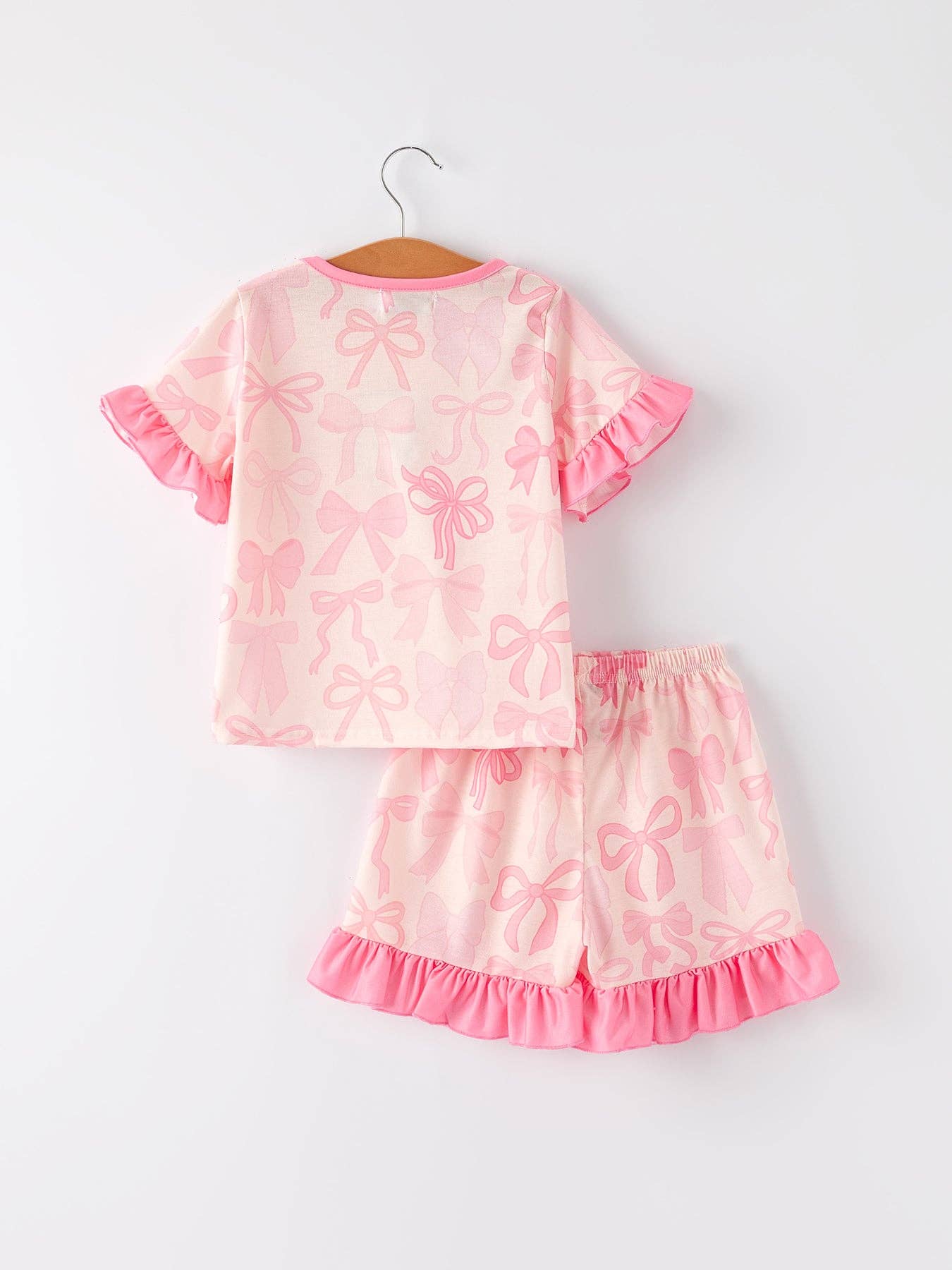 Girls Pink Thrilly Bow Pajama Set