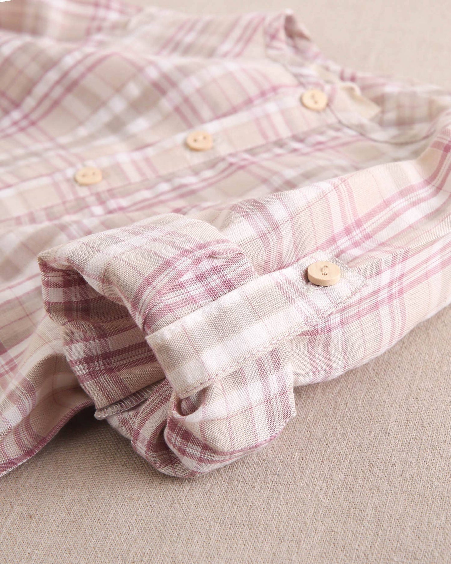 Checkered Shirt & White Short Set