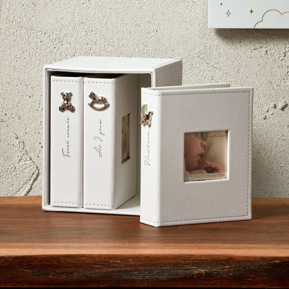 White Set of 3 Albums Holds 24 x 4" x 6" Prints