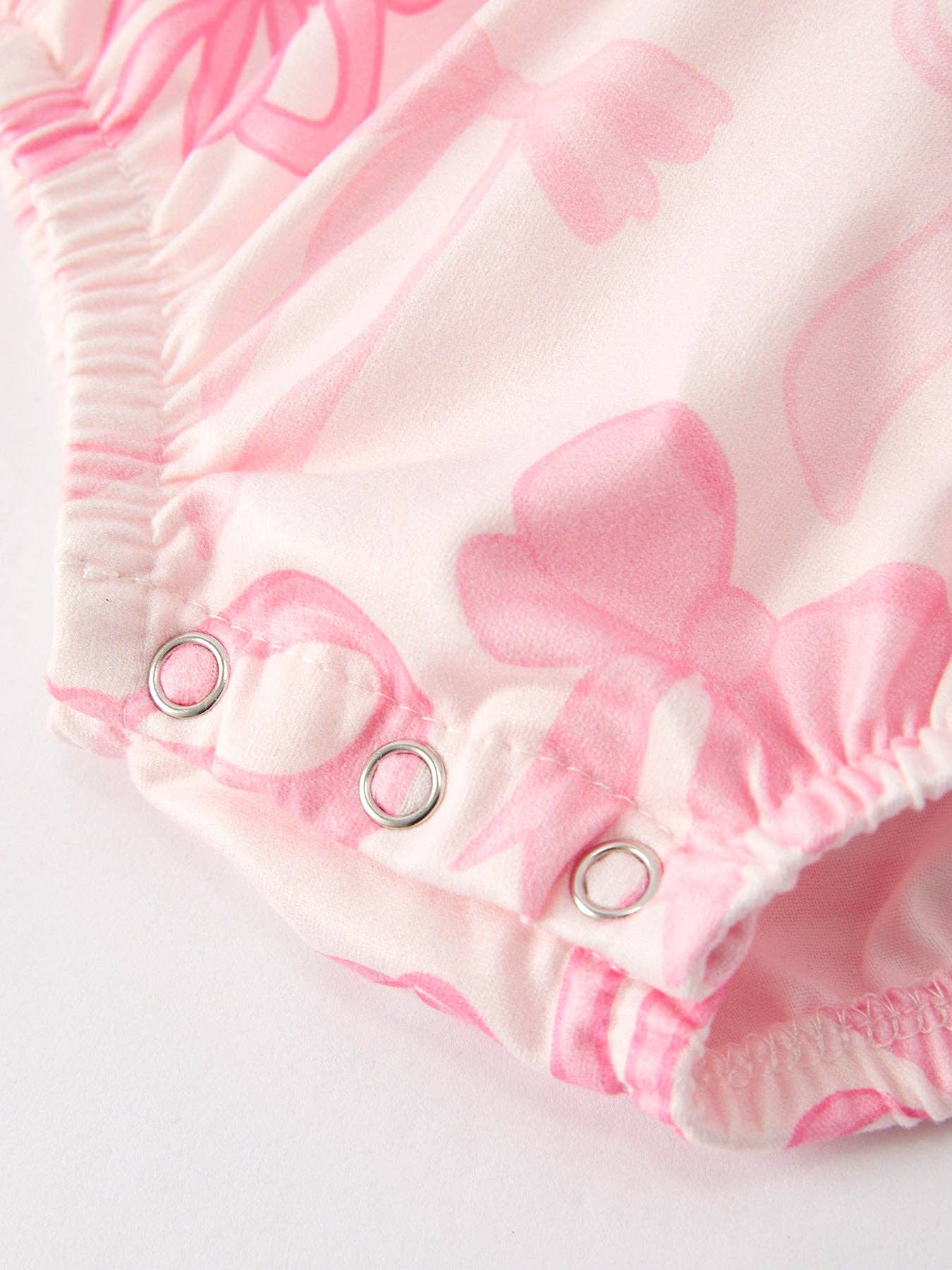 Girls Pink Bow Romper