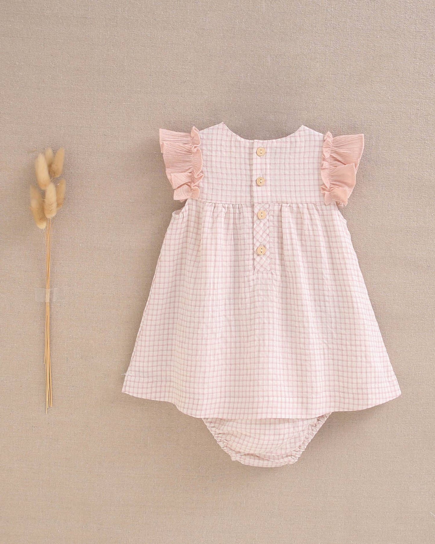 Pink Ruffled Dress With Panties