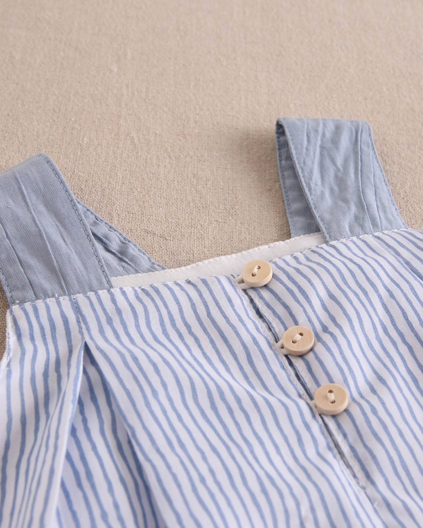 Striped Blouse & Light Blue Short Set