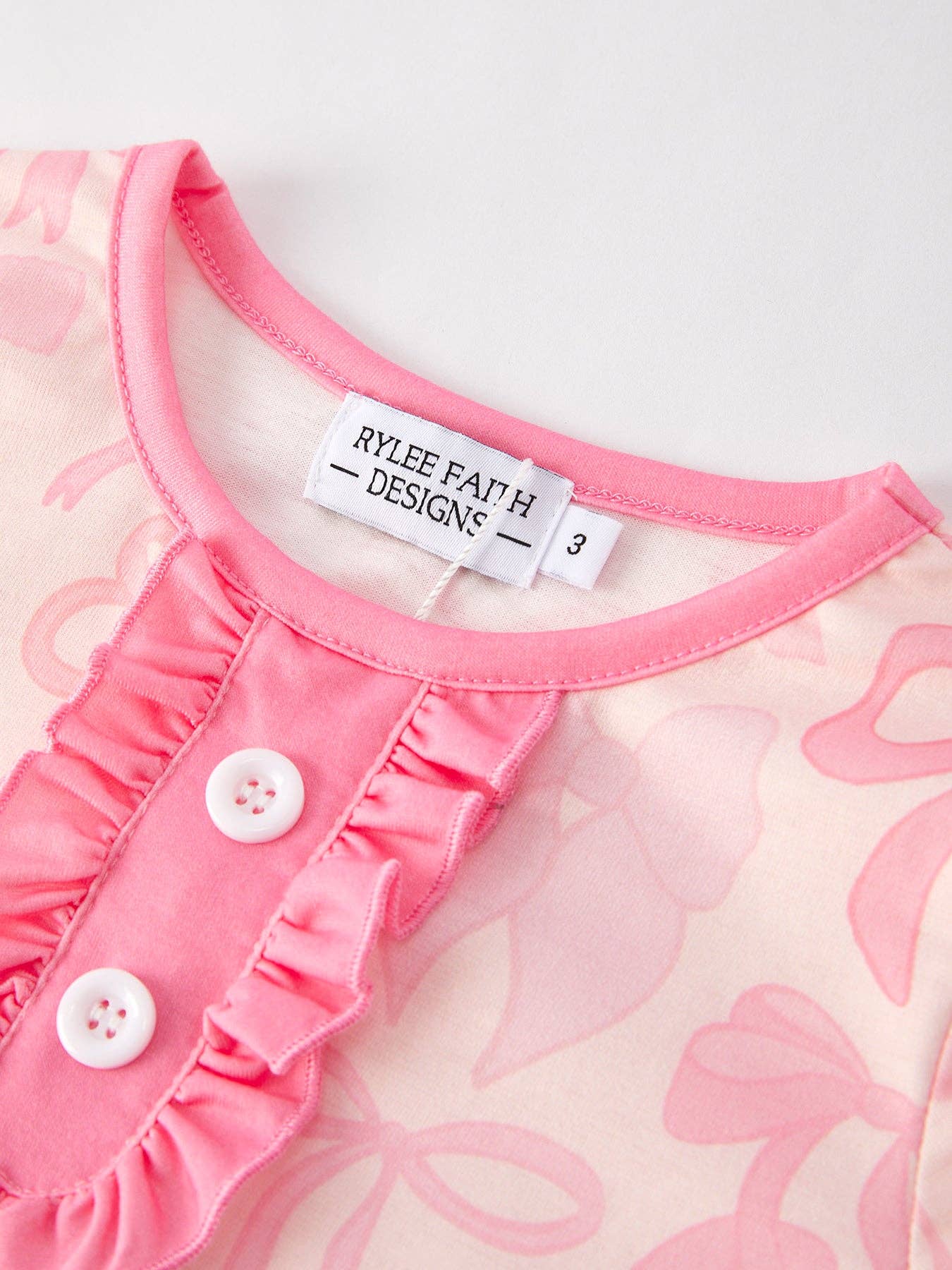 Girls Pink Thrilly Bow Pajama Set