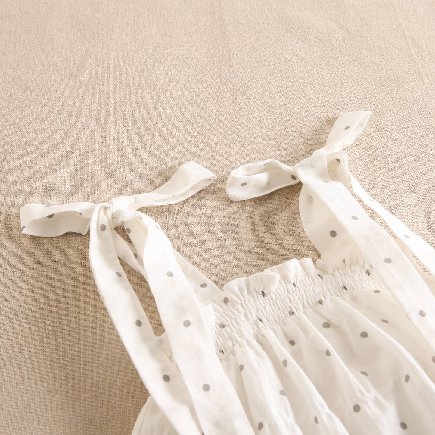 White Polka Dot Dress With Ruffles