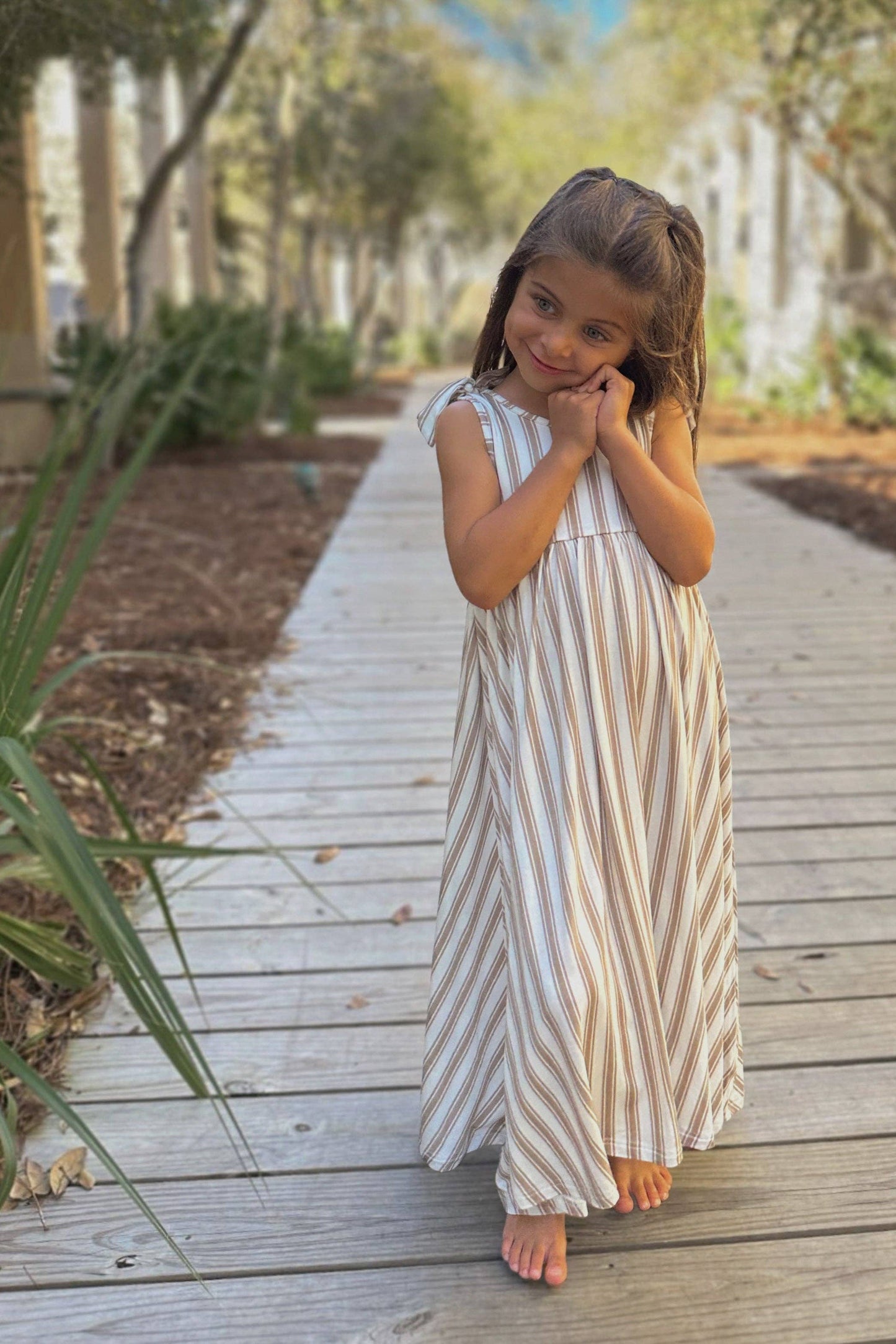 Liza Maxi Ash Stripe Dress