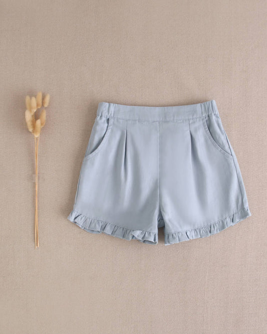 Blue Ruffled Shorts