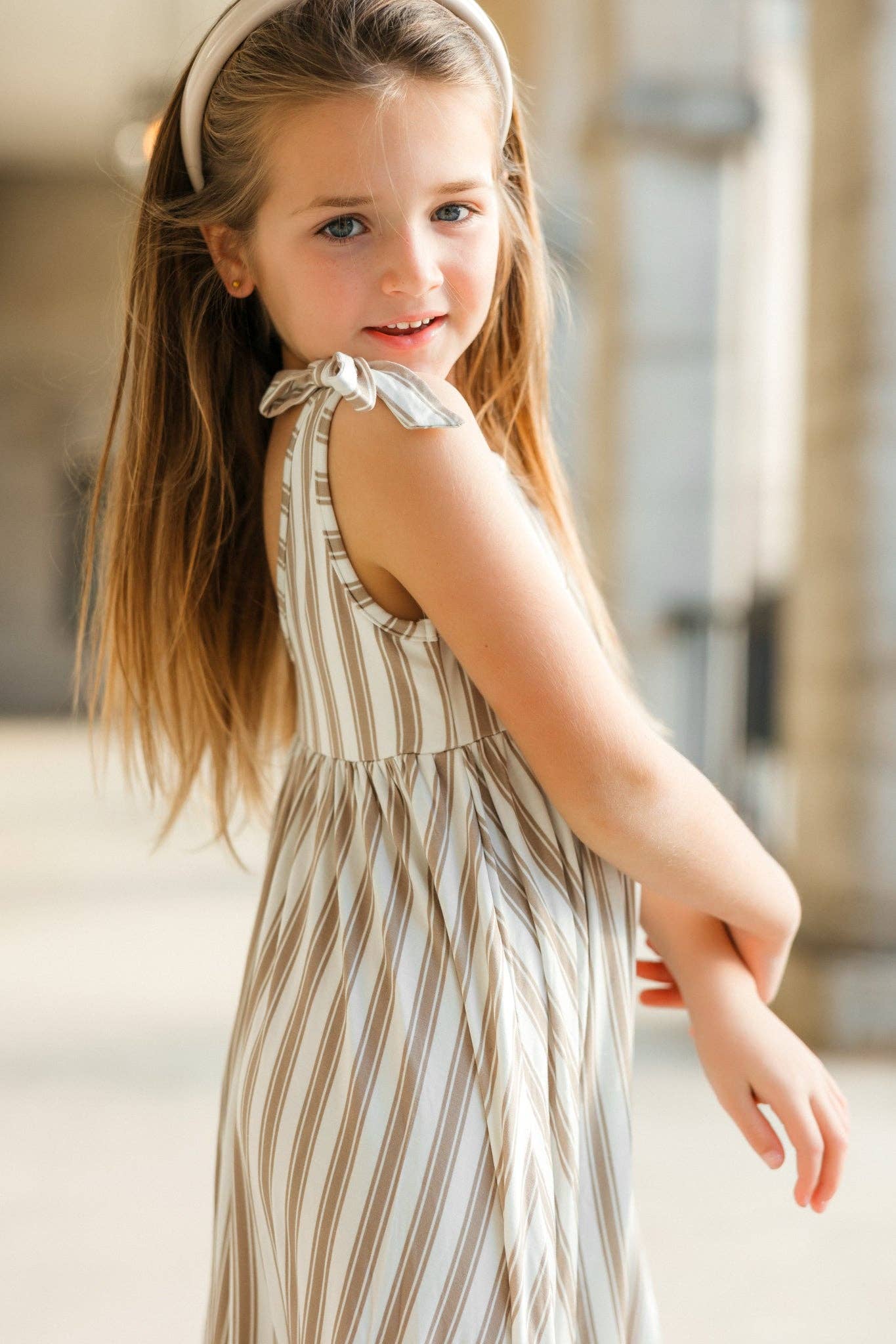 Liza Maxi Ash Stripe Dress