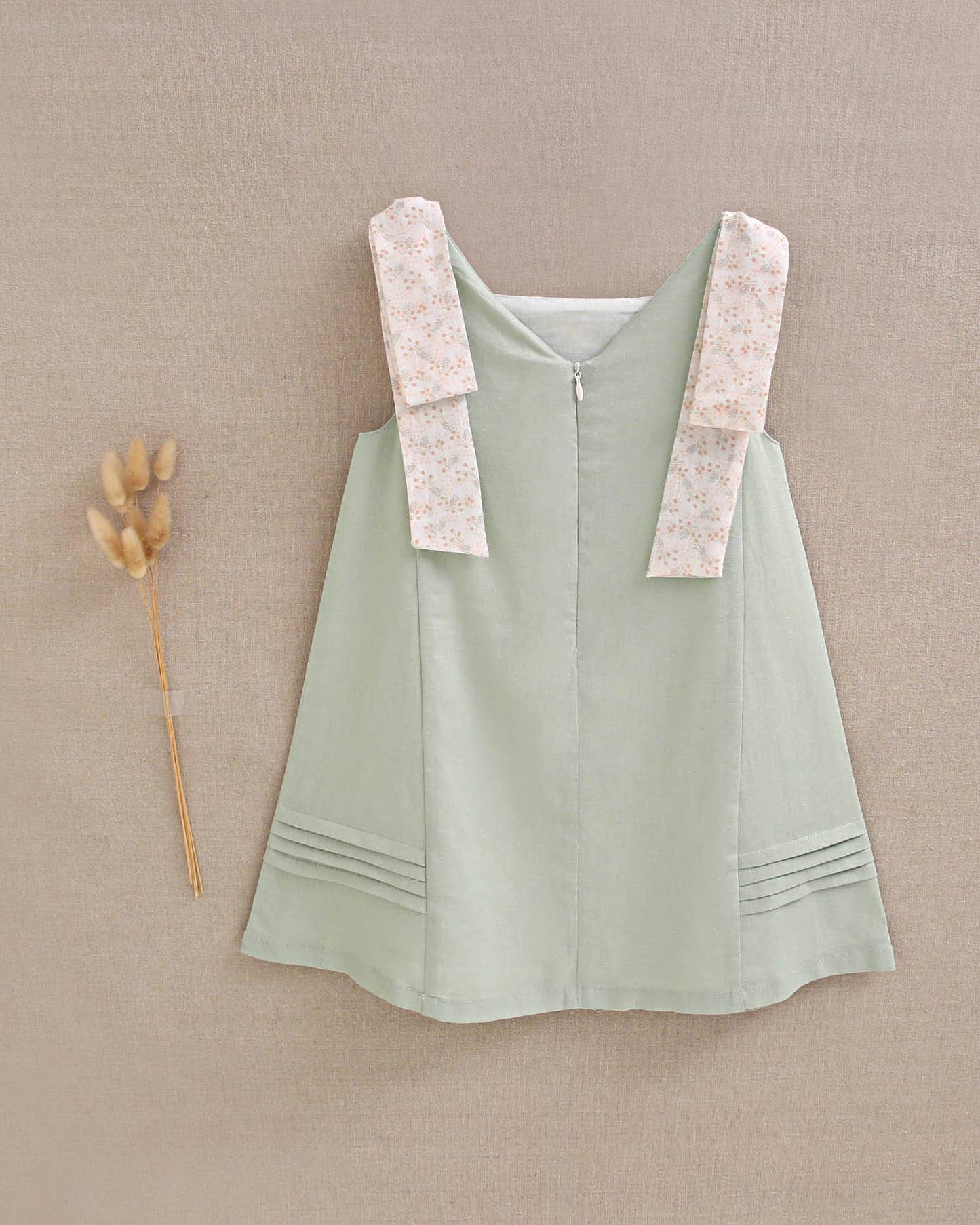 Green Dress With Contrasting Shoulder Straps