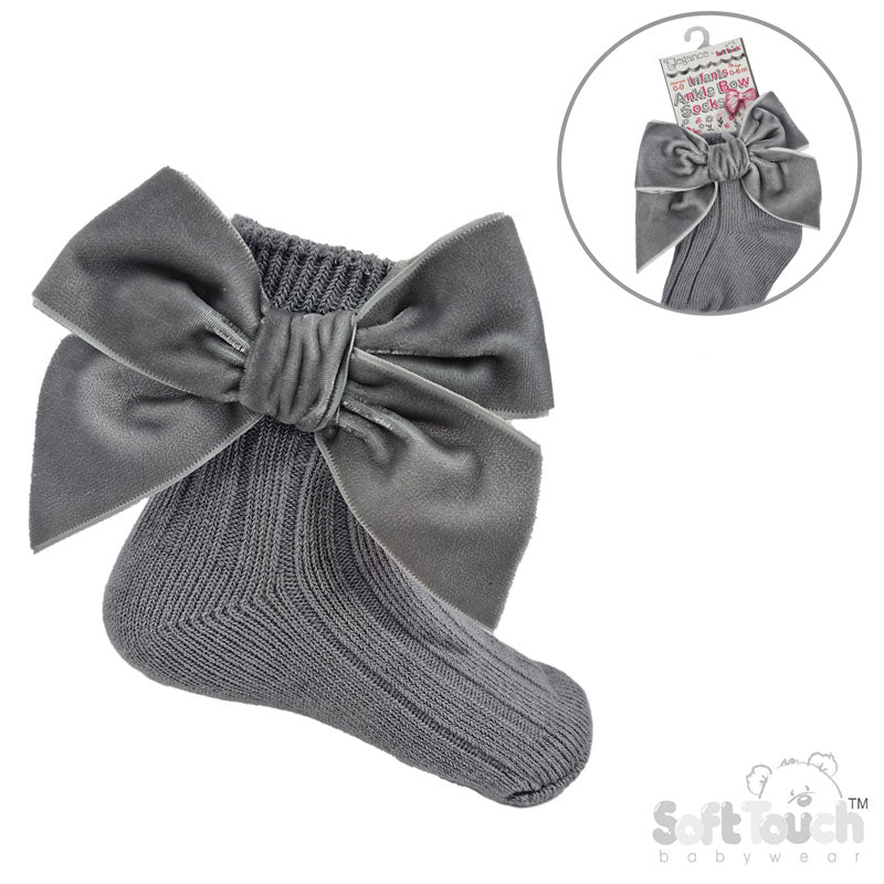 Velvet Bow Ankle Socks