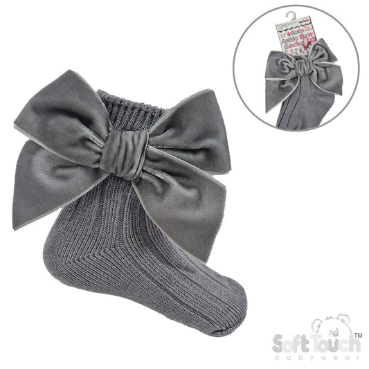 Velvet Bow Ankle Socks