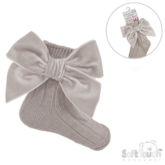Velvet Bow Ankle Socks
