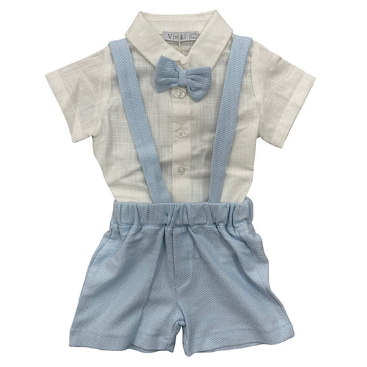Honeycomb Dungaree Short Set