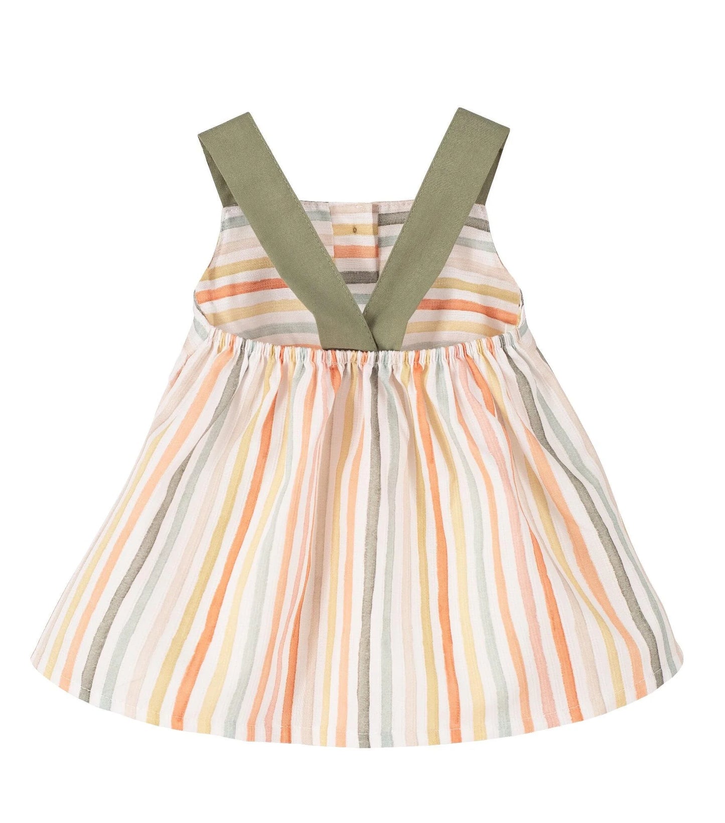 Serpol Dress With Orange & Green Stripes