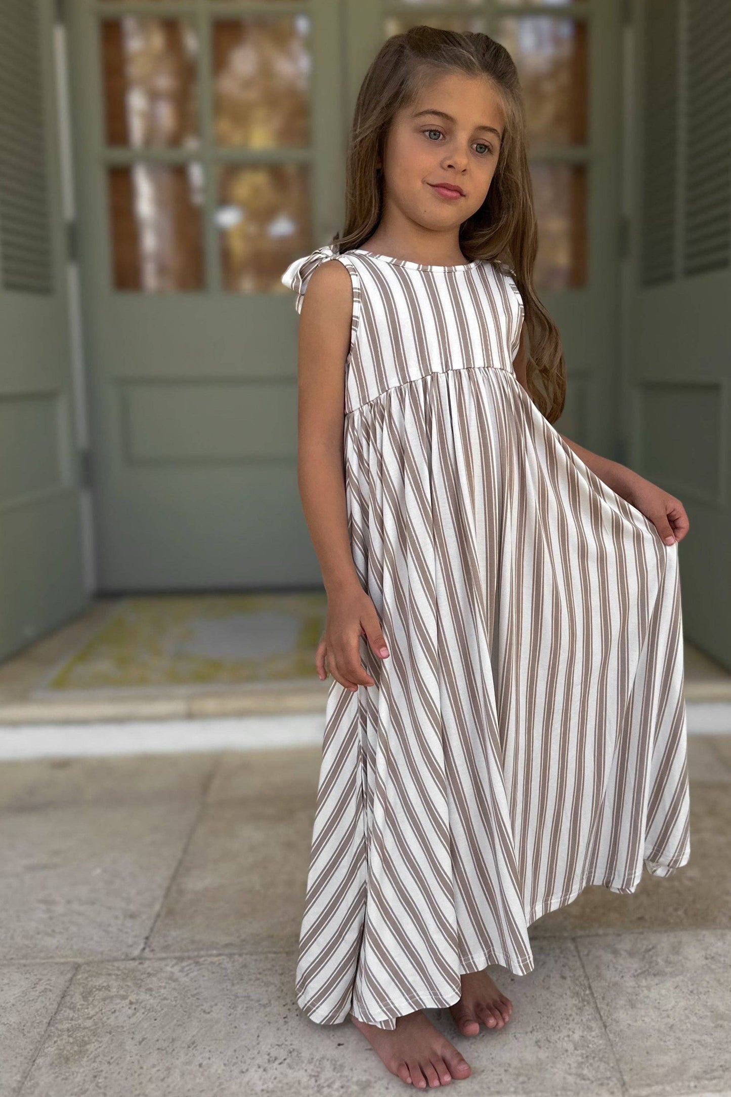 Liza Maxi Ash Stripe Dress