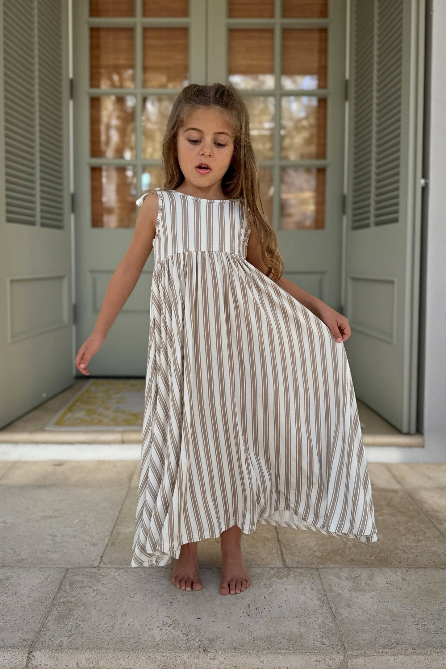 Liza Maxi Ash Stripe Dress