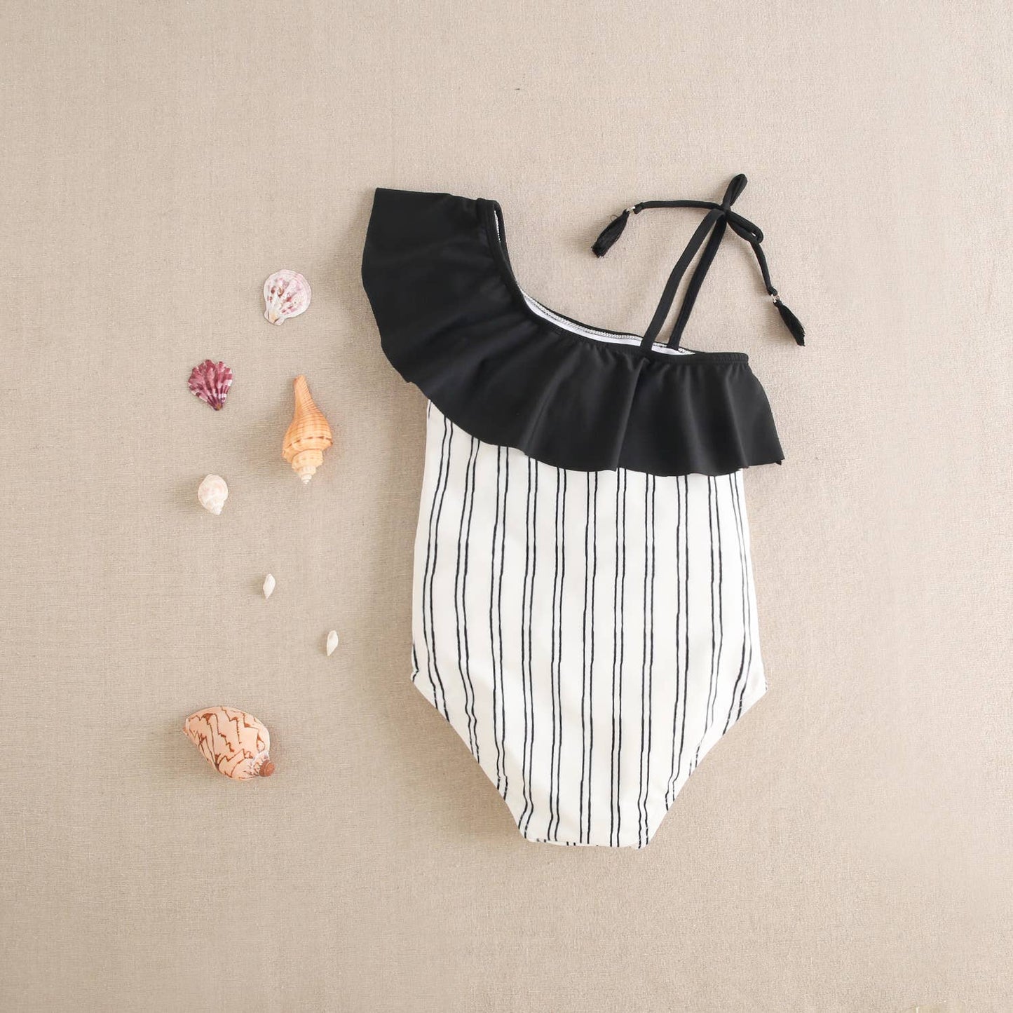 Black & White Stripe Swimsuit