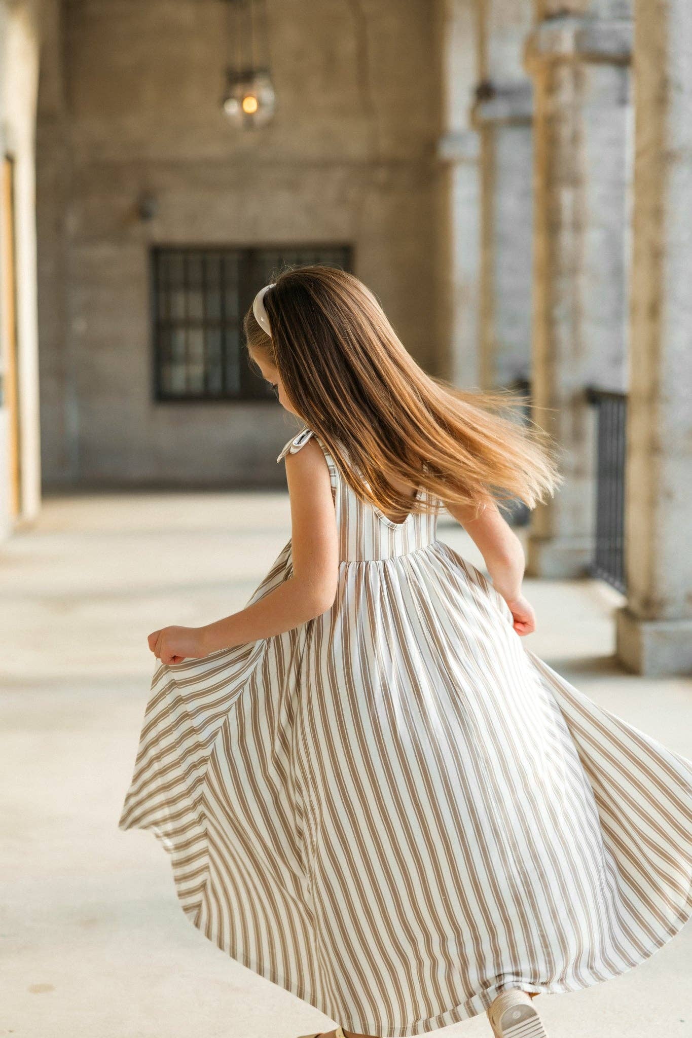 Liza Maxi Ash Stripe Dress