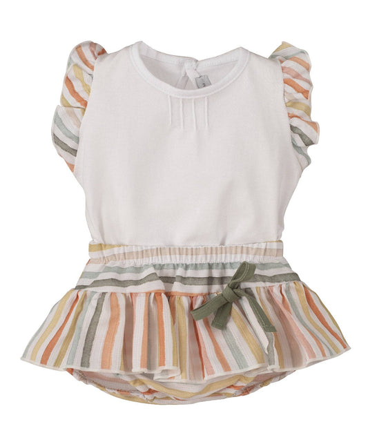 Multi-striped Dress With Bloomer