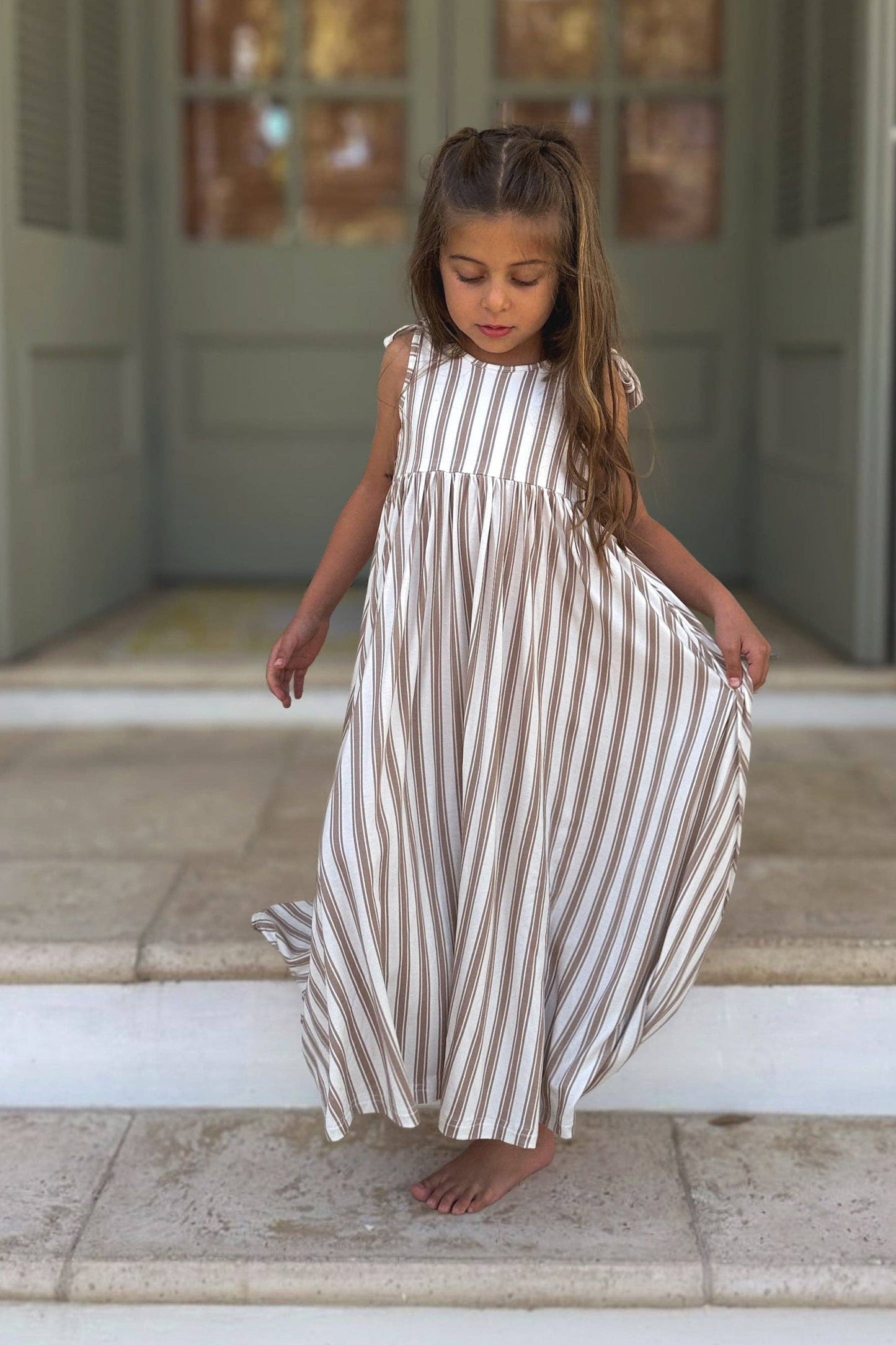 Liza Maxi Ash Stripe Dress