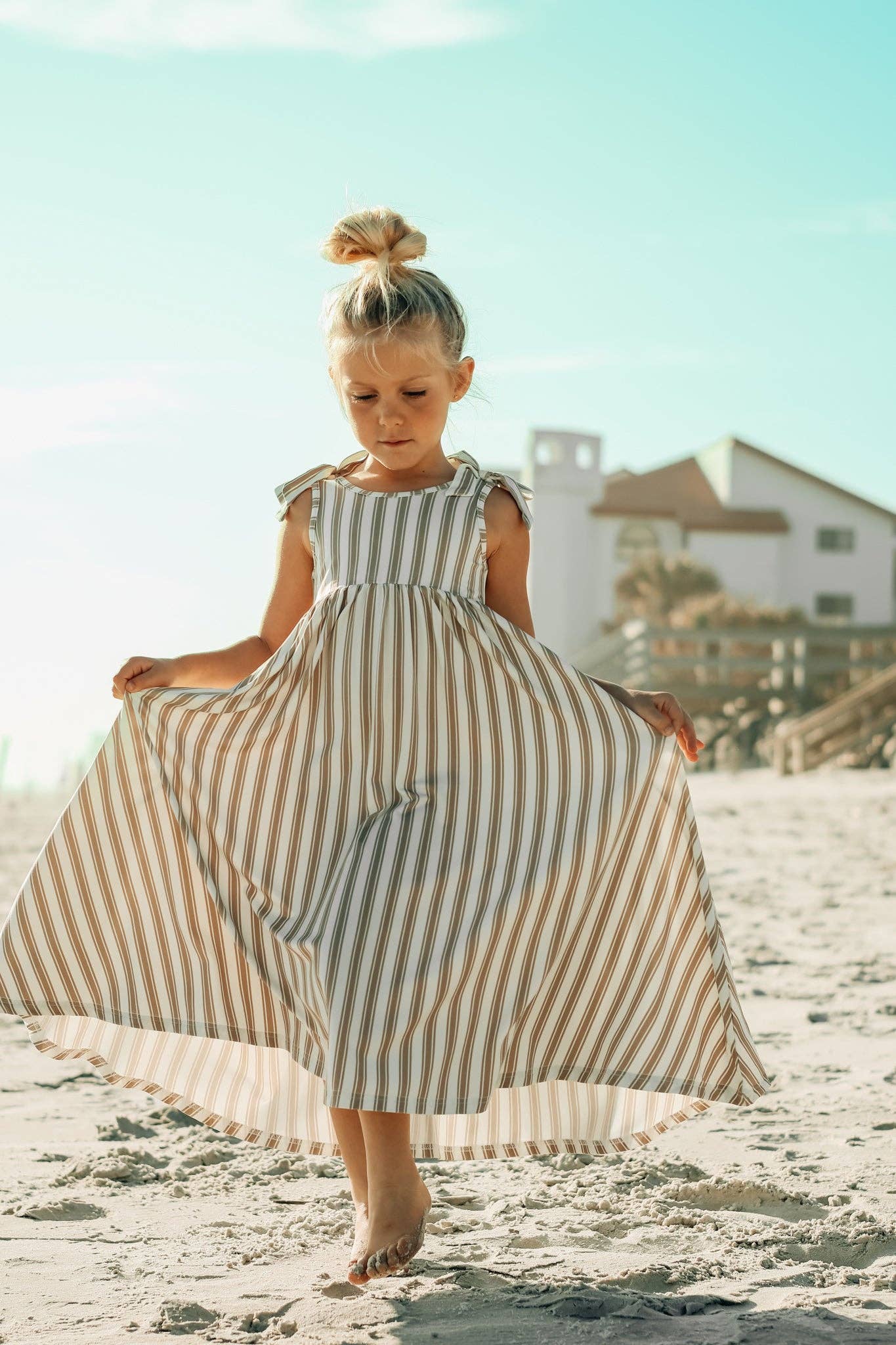 Liza Maxi Ash Stripe Dress