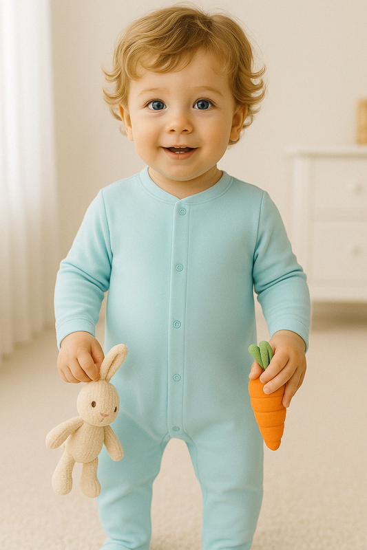 Mint Organic Cotton Baby Sleepsuit