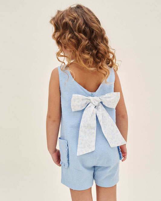 Blue Playsuit With Maxi Bow