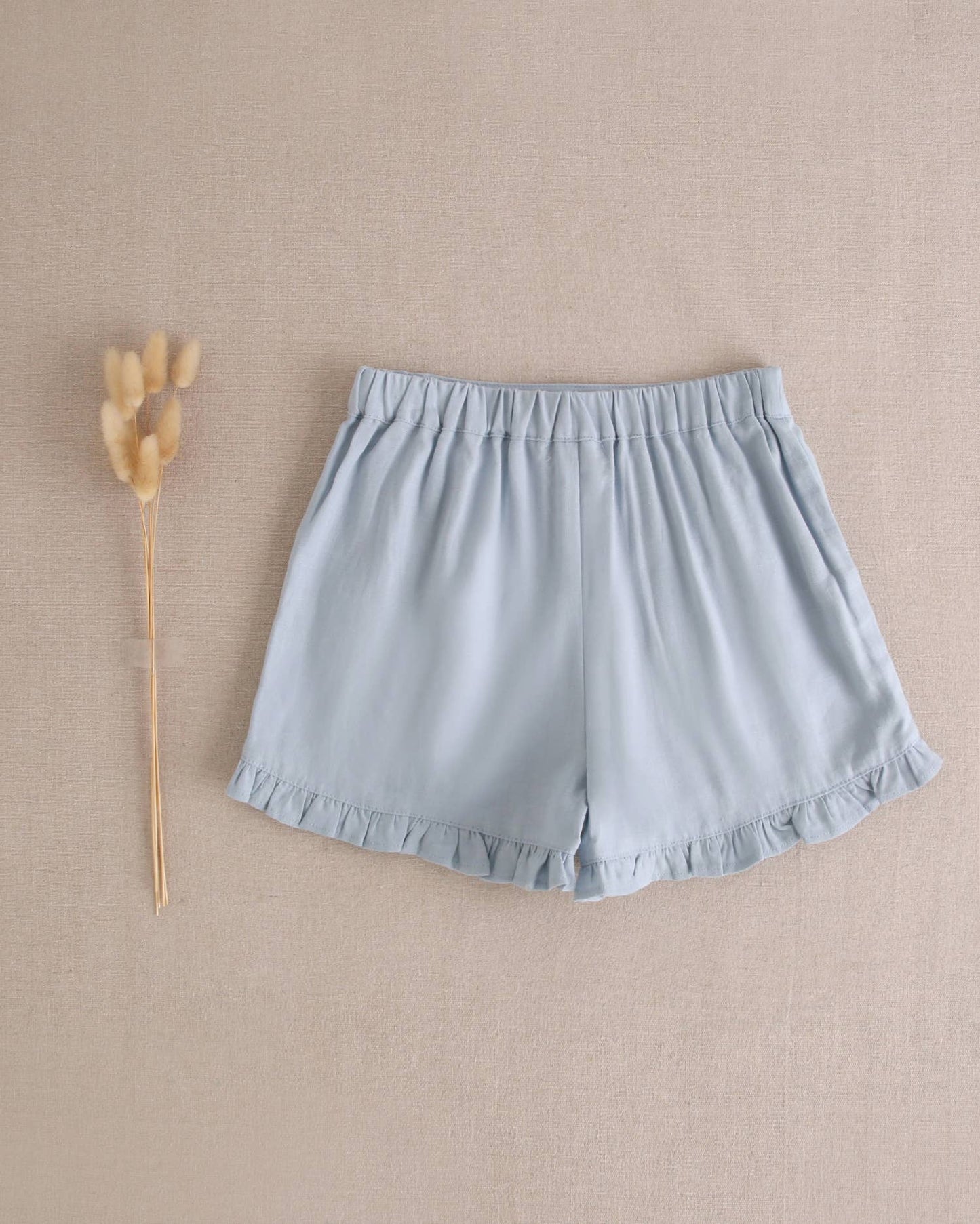 Blue Ruffled Shorts