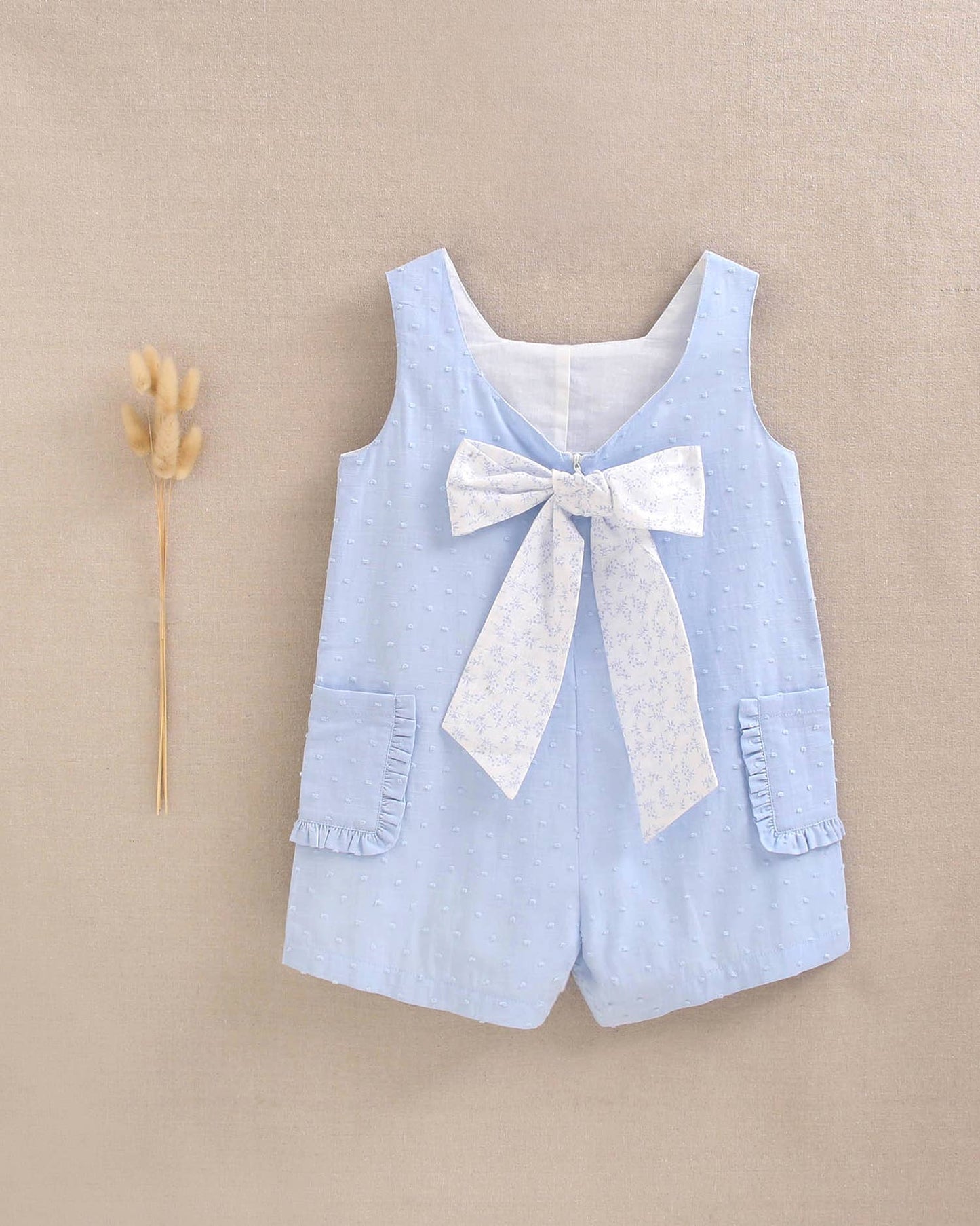 Blue Playsuit With Maxi Bow