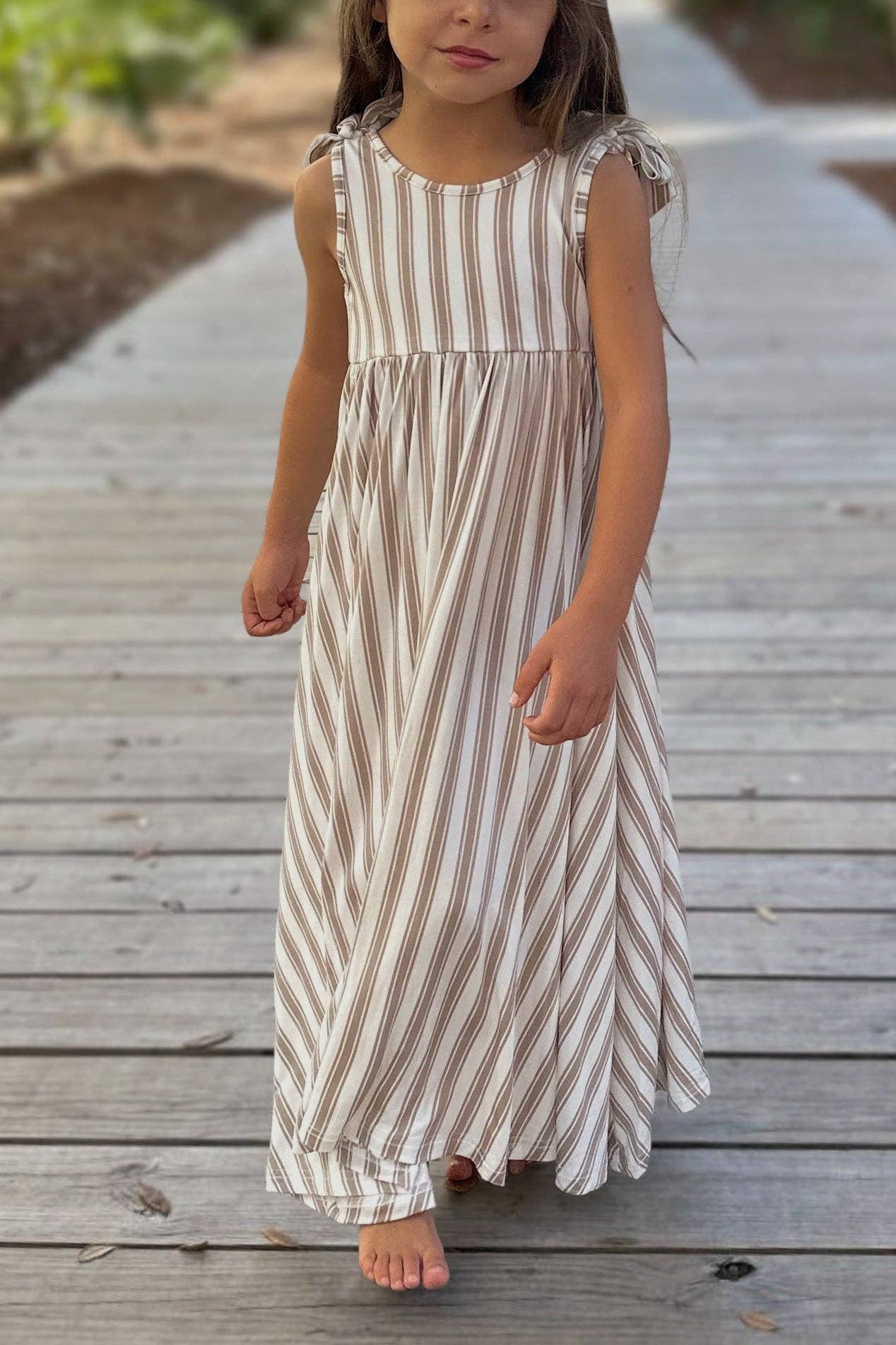Liza Maxi Ash Stripe Dress