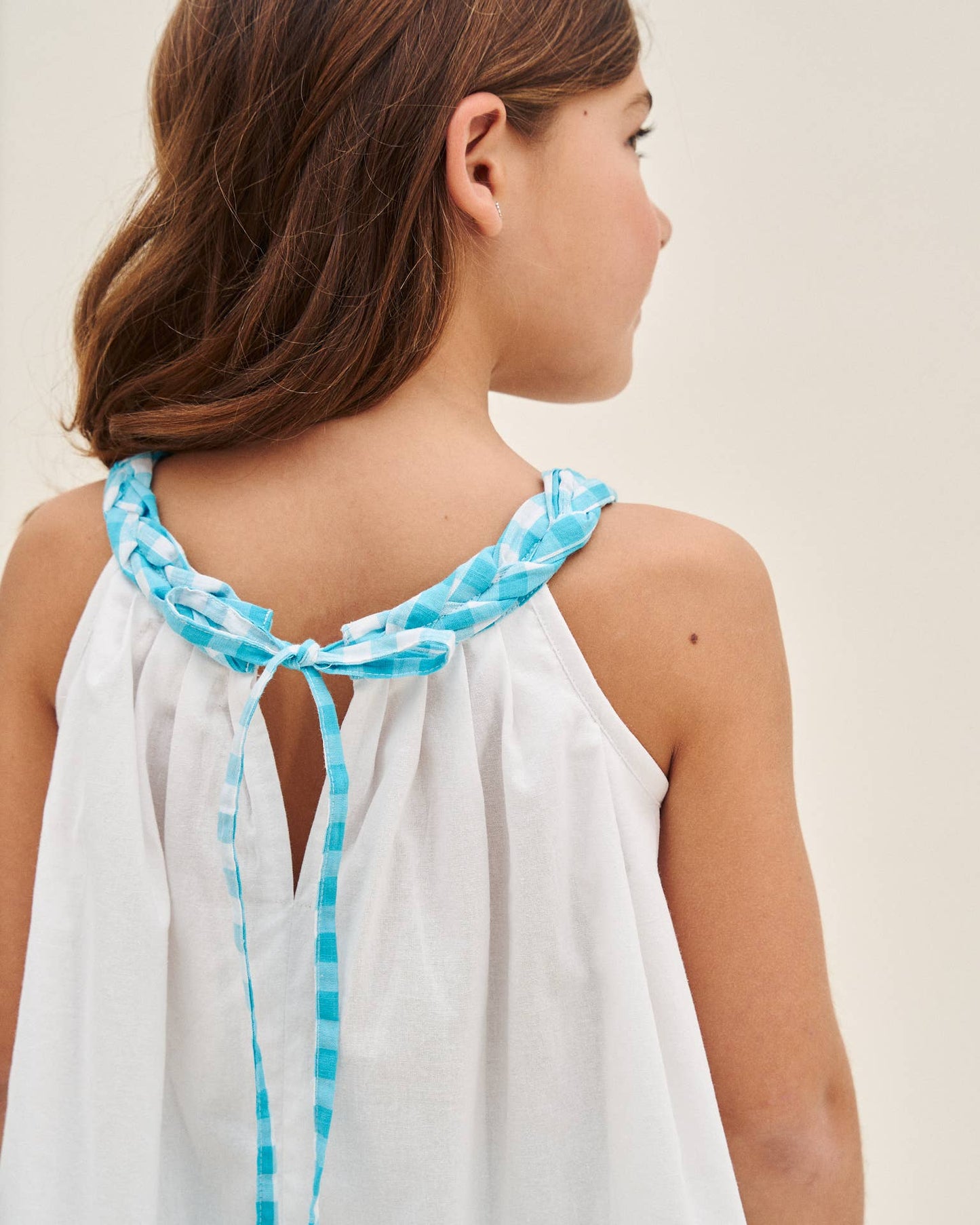 White Braided Halter Neck Blouse