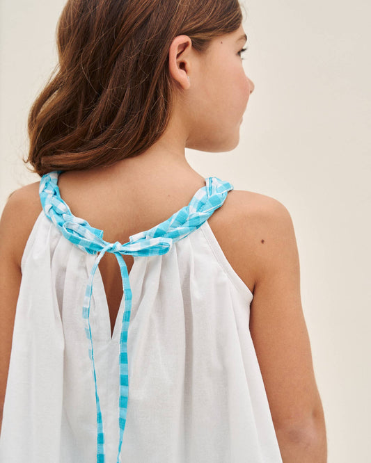 White Braided Halter Neck Blouse