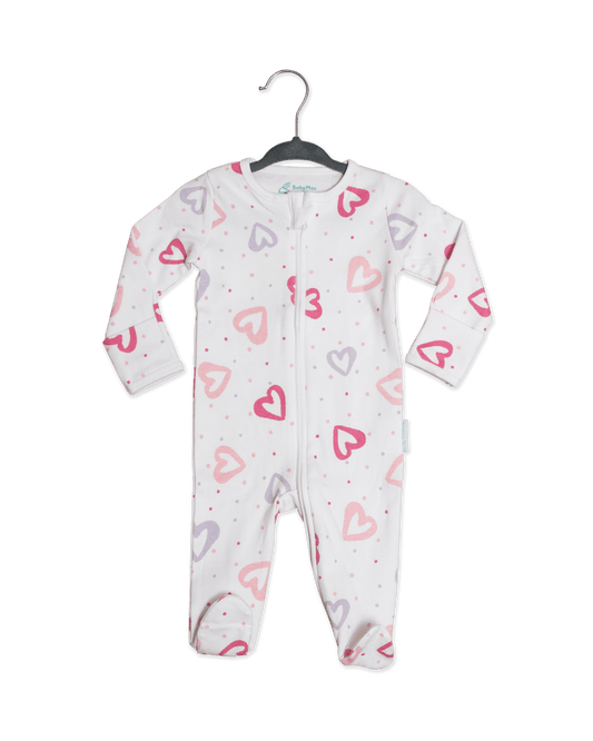 Heart Organic Cotton Sleepsuit