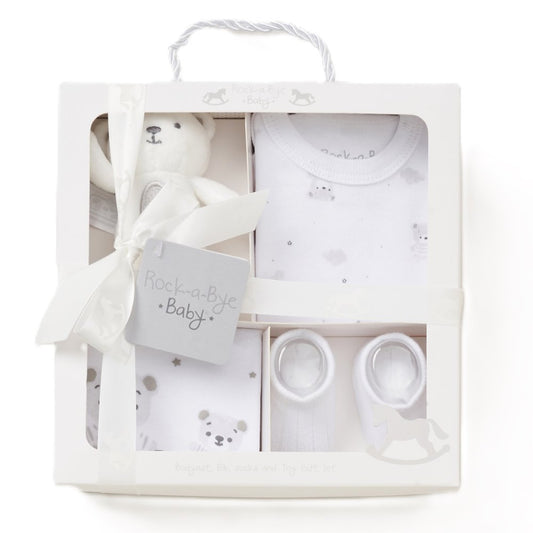 White 4 Piece Luxury Boxed Gift Set (0-3 Months)