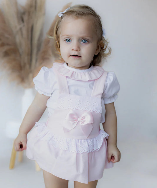 Lillie Pink Bow Smock Dress