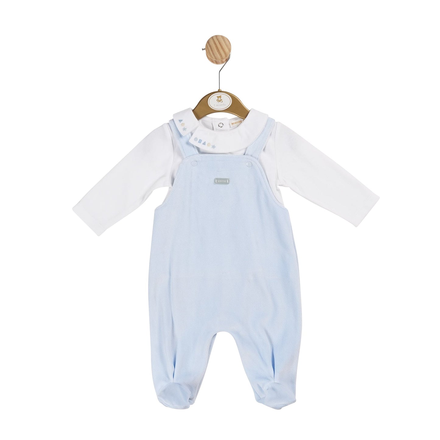 Blue Jersey Jacquard Top & Dungaree