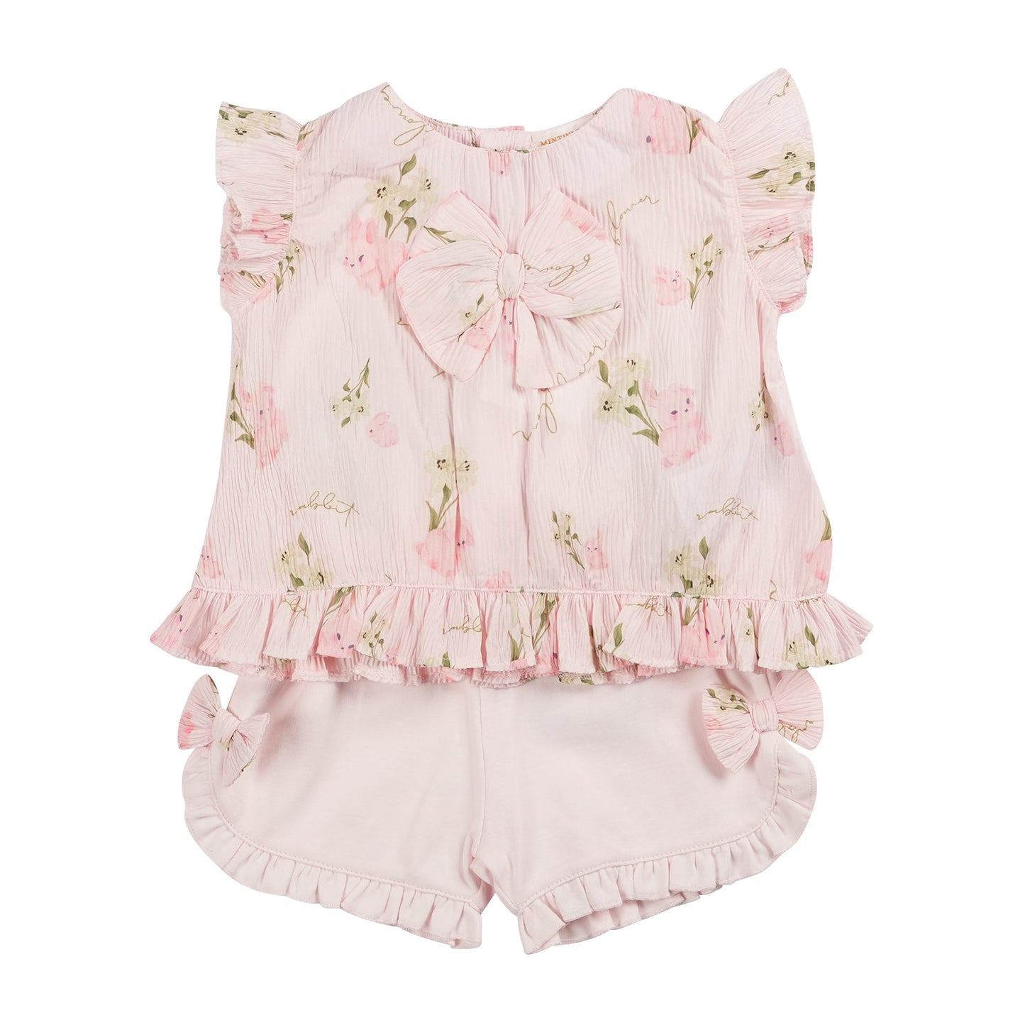 Crinkle Pink Top & Short Set