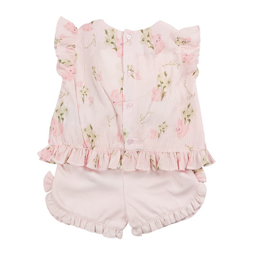 Crinkle Pink Top & Short Set