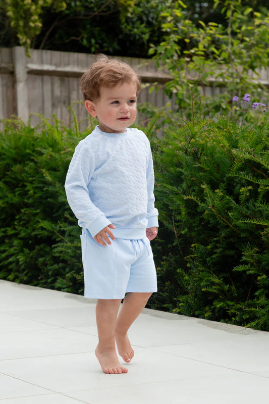 Blue Velour Sweatshirt & Short Set
